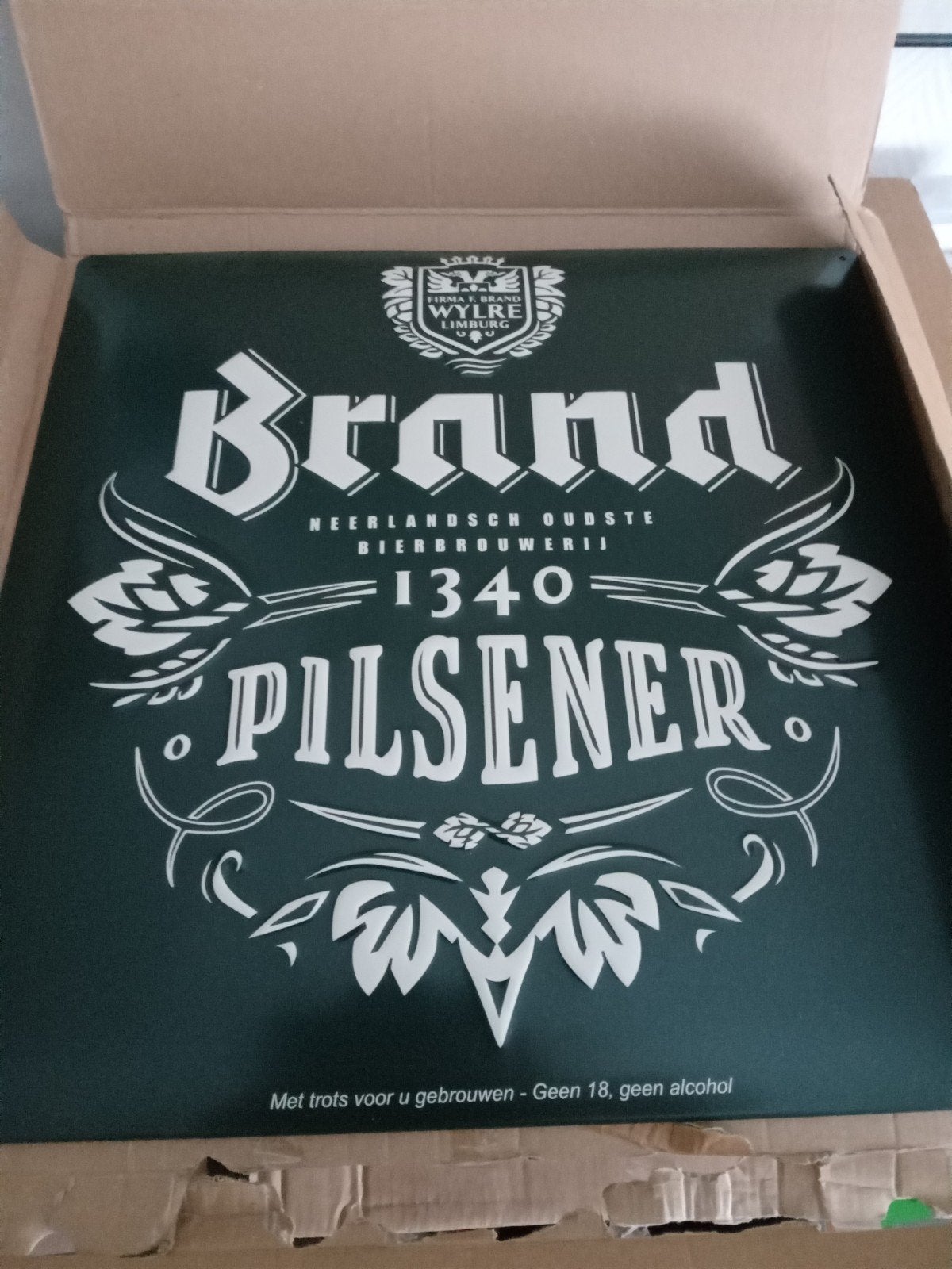 brand bier plaat, Verzamelen, Ophalen of Verzenden, Nieuw, Reclamebord, Plaat of Schild, Brand