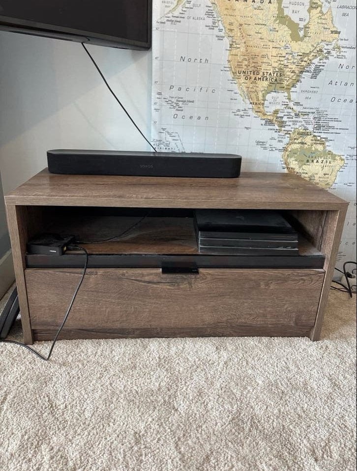 TV-meubel/dressoir in houtlook, Ophalen, Gebruikt, 100 tot 150 cm, Minder dan 100 cm