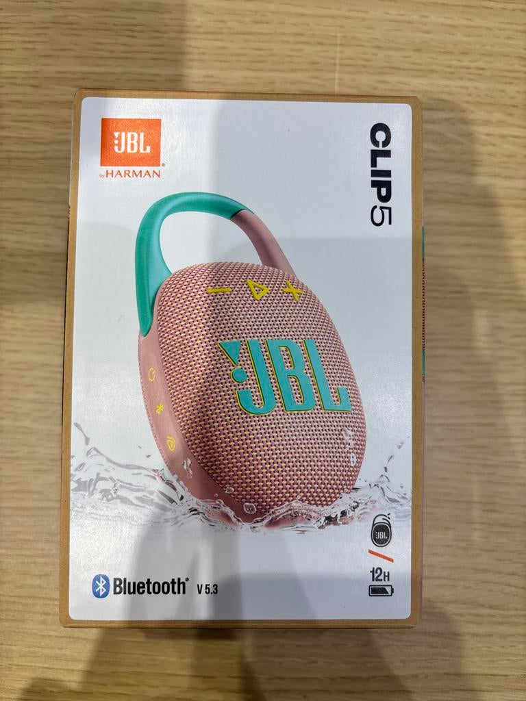 JBL Clip 5 Draagbare Bluetooth Speaker - Roze, JBL, Overige typen, Nieuw, Ophalen of Verzenden
