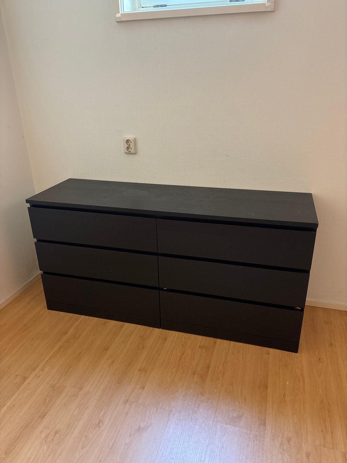 IKEA Malm ladekast zwart - 6 lades, Gebruikt, 5 laden of meer, Minder dan 100 cm, 25 tot 50 cm