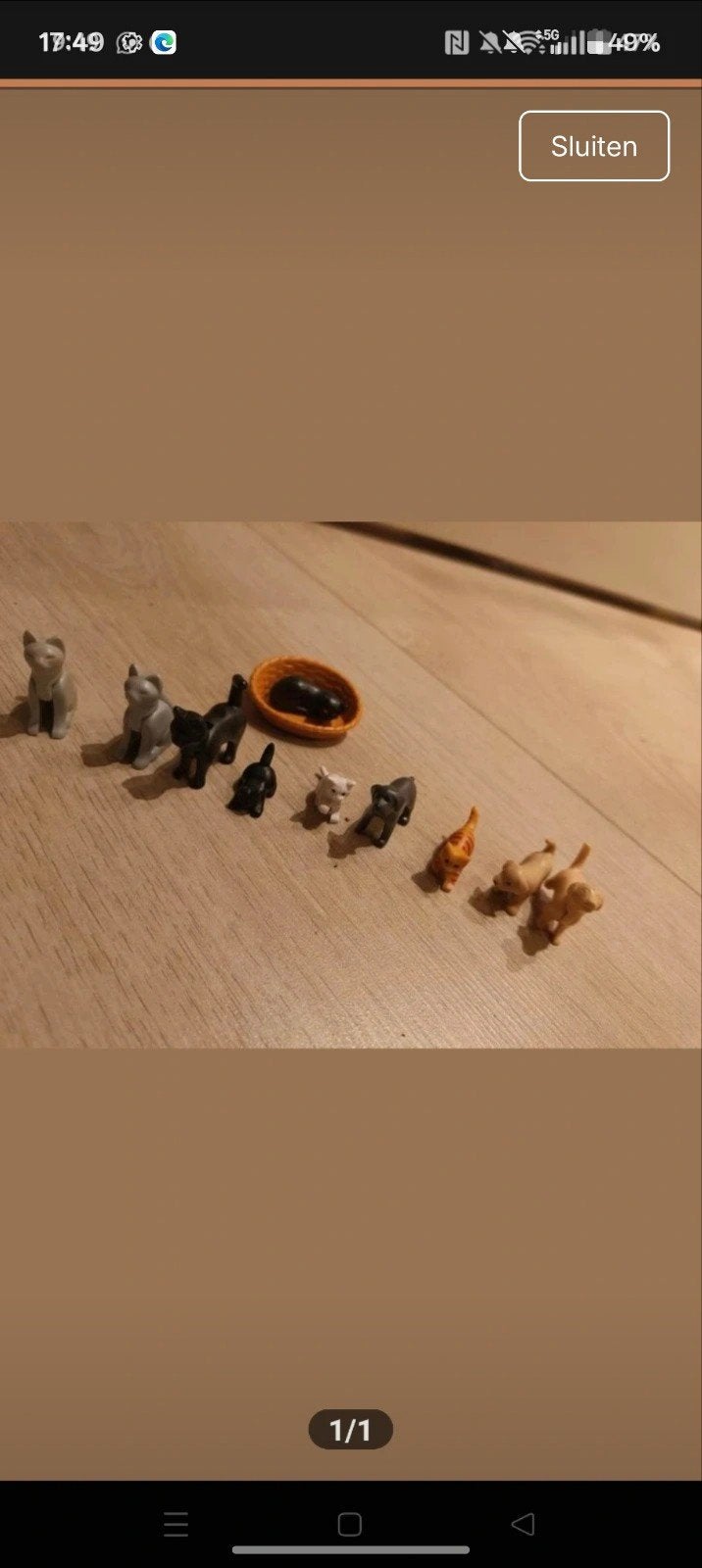 Playmobil poezen en katten met mandje, Ophalen of Verzenden