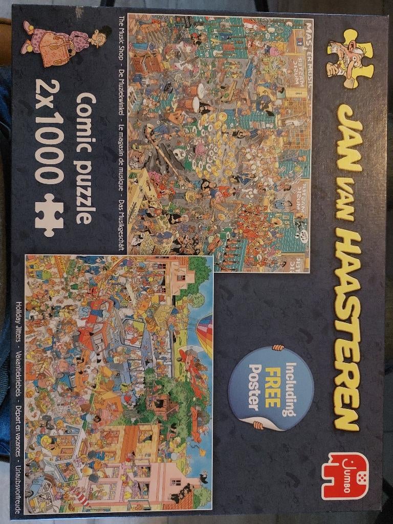 Jan v Haasteren + Wasgij puzzels, Hobby en Vrije tijd, Denksport en Puzzels, Zo goed als nieuw, Legpuzzel, 500 t/m 1500 stukjes