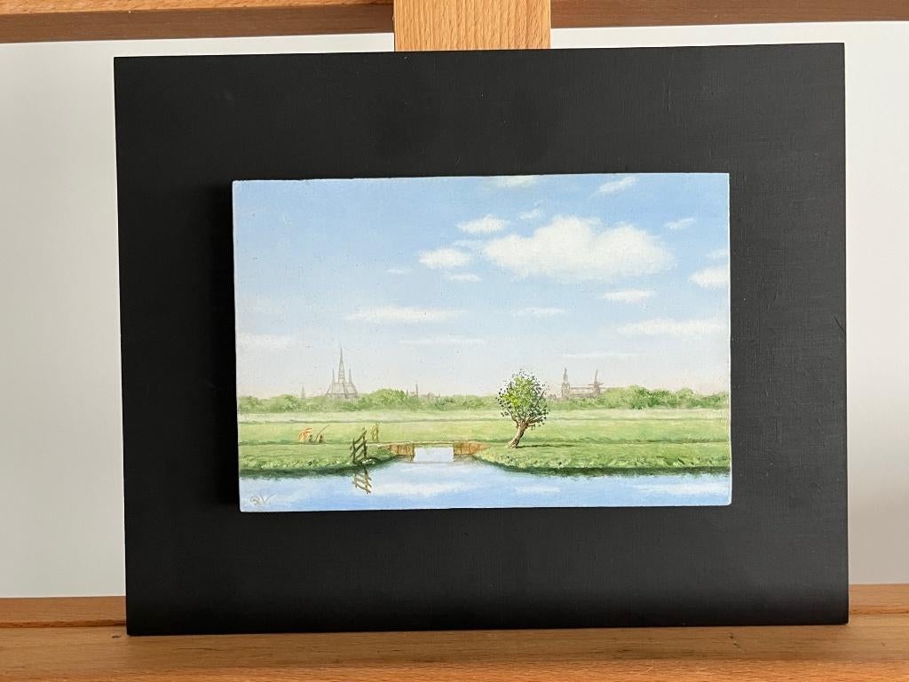 Ruud Verkerk, gezicht op Gouda, Antiek en Kunst, Ophalen