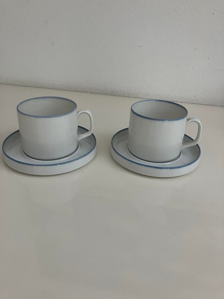 Mosa Pieter Stockmans kop schotel blauw wit Tète à tète, Ophalen of Verzenden