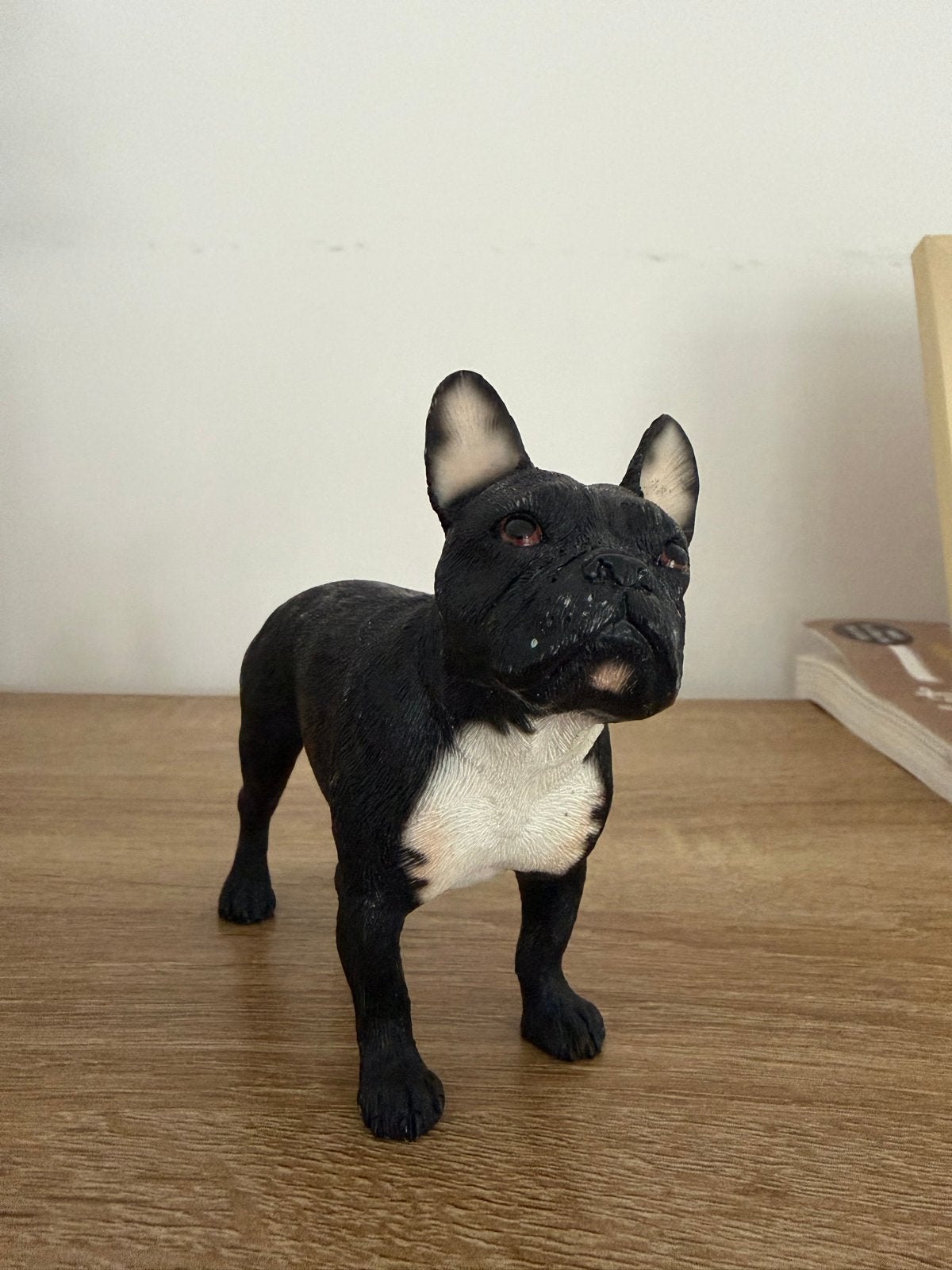 Groot beeld van Franse bulldog - Zwart met wit, Ophalen of Verzenden, Gebruikt, Zwart, Overige materialen