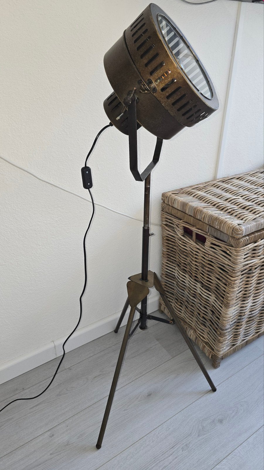Industriële Vloerlamp met Statief - Vintage Stijl, Gebruikt, 100 tot 150 cm, E27 (groot), Ophalen of Verzenden