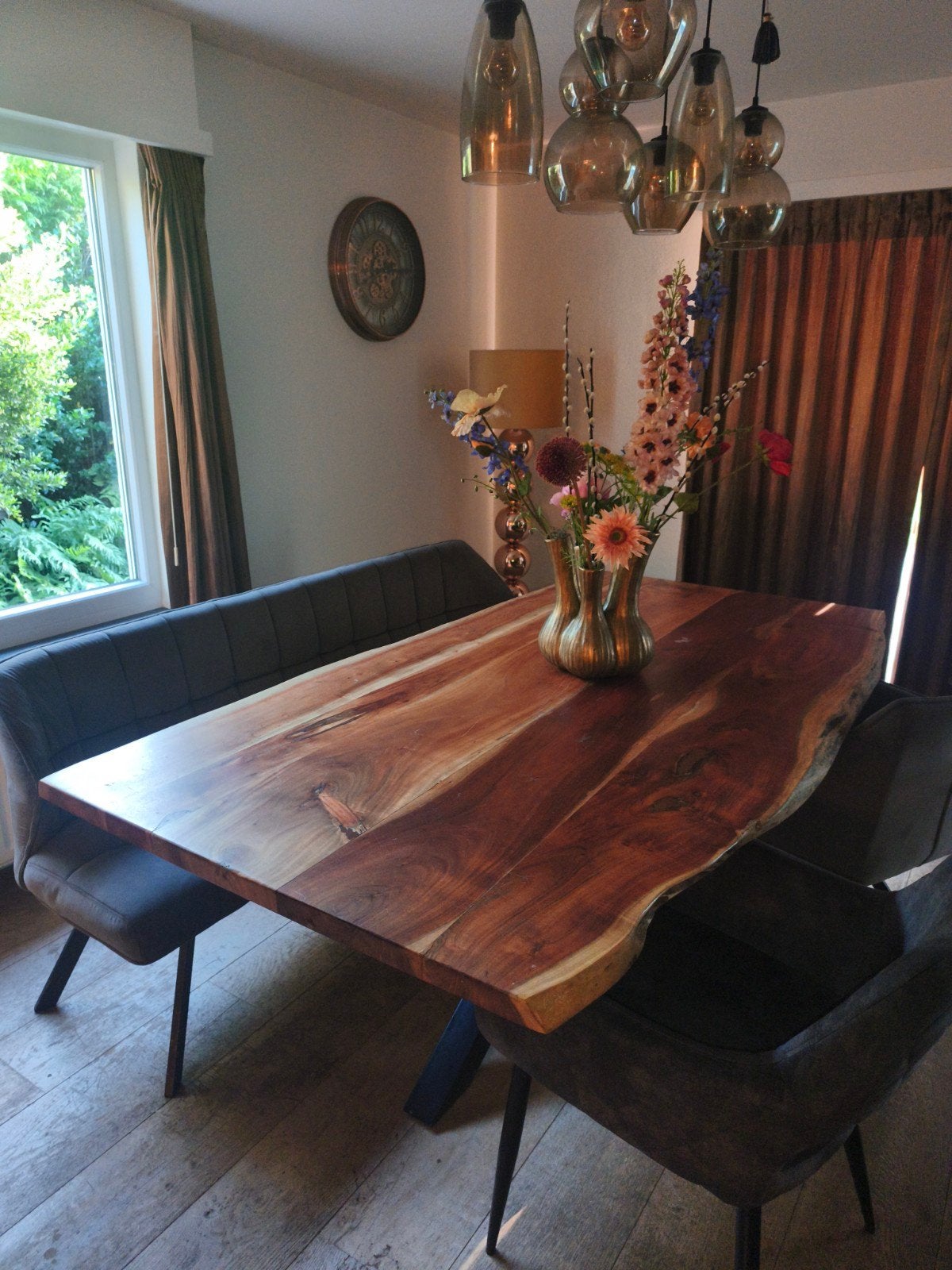 Massieve houten eettafel 2 meter lang, Huis en Inrichting, Tafels | Eettafels, Overige houtsoorten, 100 tot 150 cm, 200 cm of meer