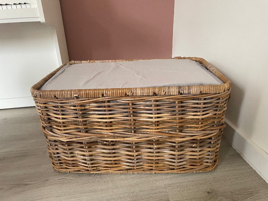 Grote Rieten mand, Ophalen, Gebruikt, Mand, Handgemaakt
