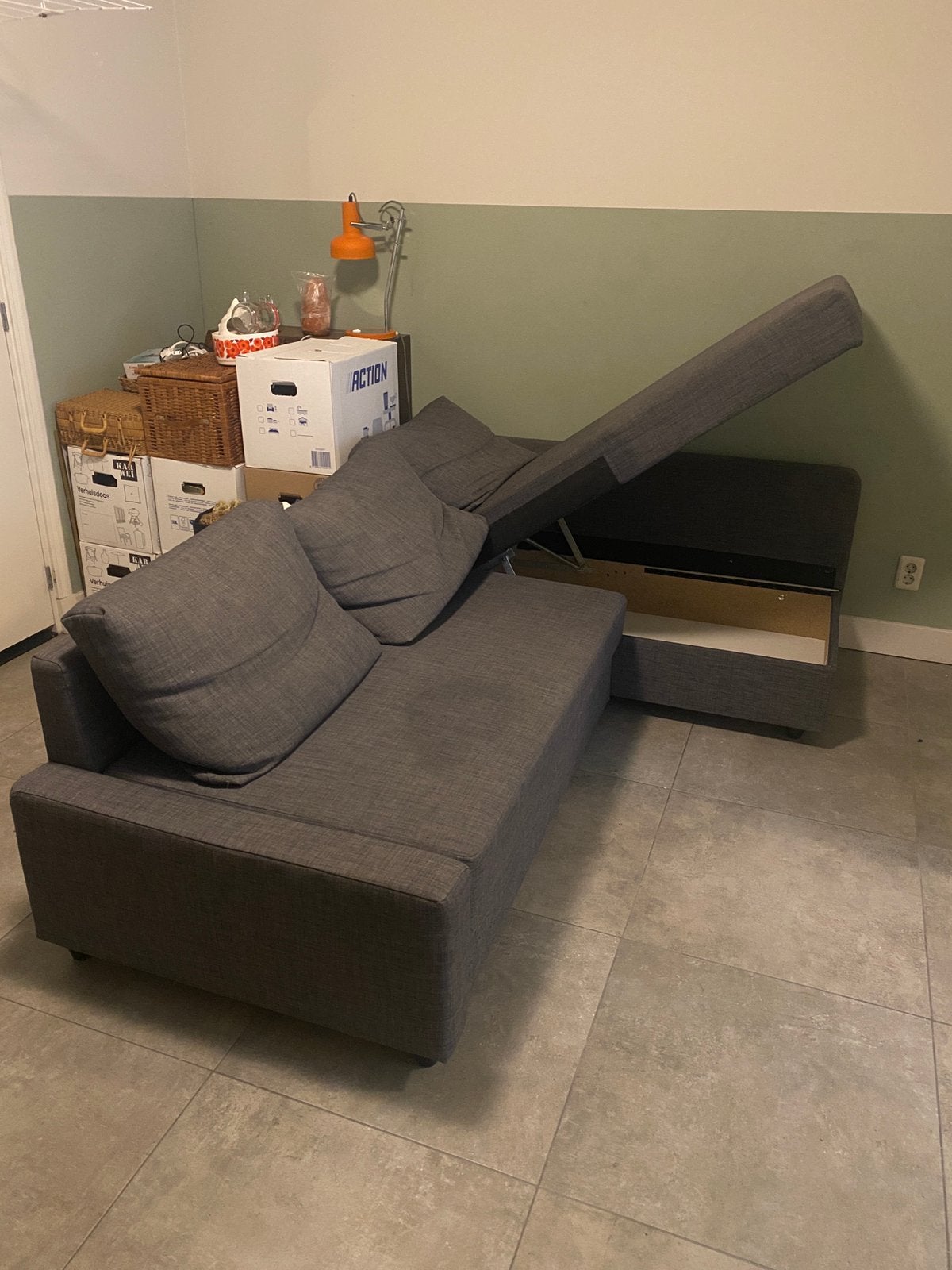 Ikea zit/slaapbank met ruim opbergruimte, Ophalen, Gebruikt