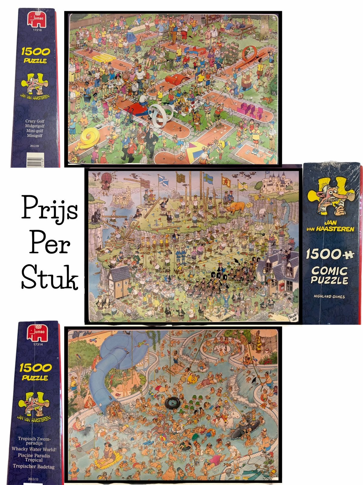 Jan van Haasteren puzzels 1500, gesealed (3 beschikbaar), Ophalen of Verzenden, 500 t/m 1500 stukjes, Nieuw