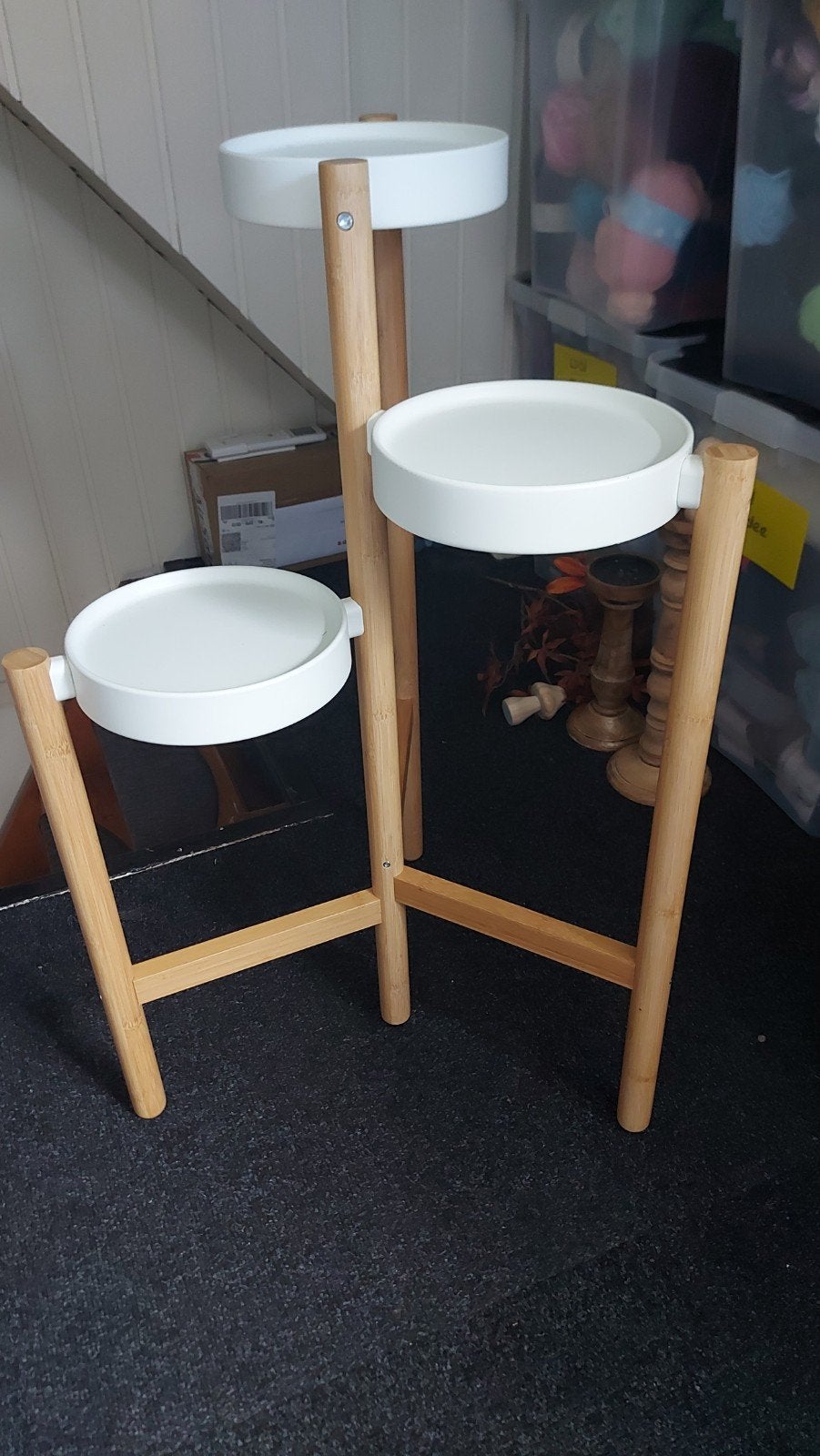 Stijlvolle Planten Etagère - Hout en Wit, Ophalen, Zo goed als nieuw, Etagère, Hout