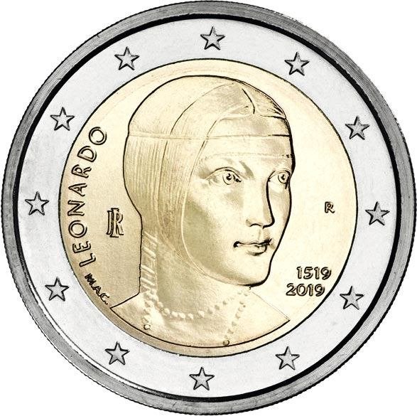 2 Euro Italie 2019 - Leonardo da Vinci - UNC, Postzegels en Munten, Verzenden, Italië, 2 euro, Losse munt