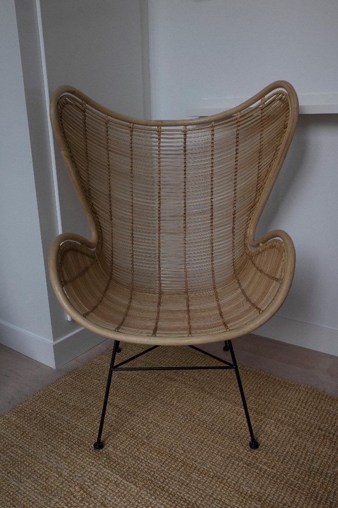 Egg chair HKliving, Ophalen, Bruin, Riet of Rotan, Zo goed als nieuw