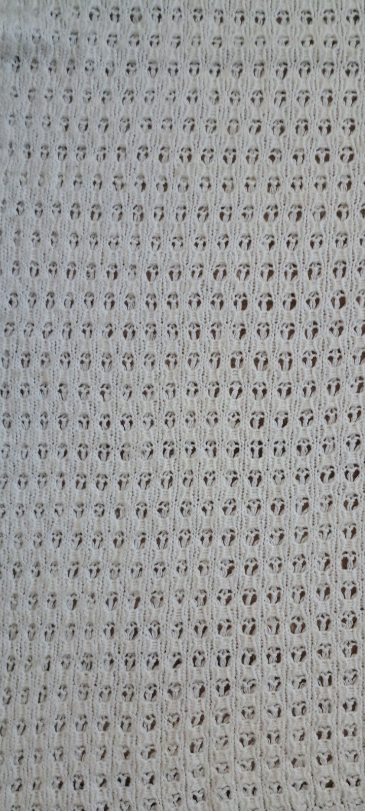 Gebreid ecru plaid 150x220 cm, Ophalen, Gebruikt, Beige, Plaid