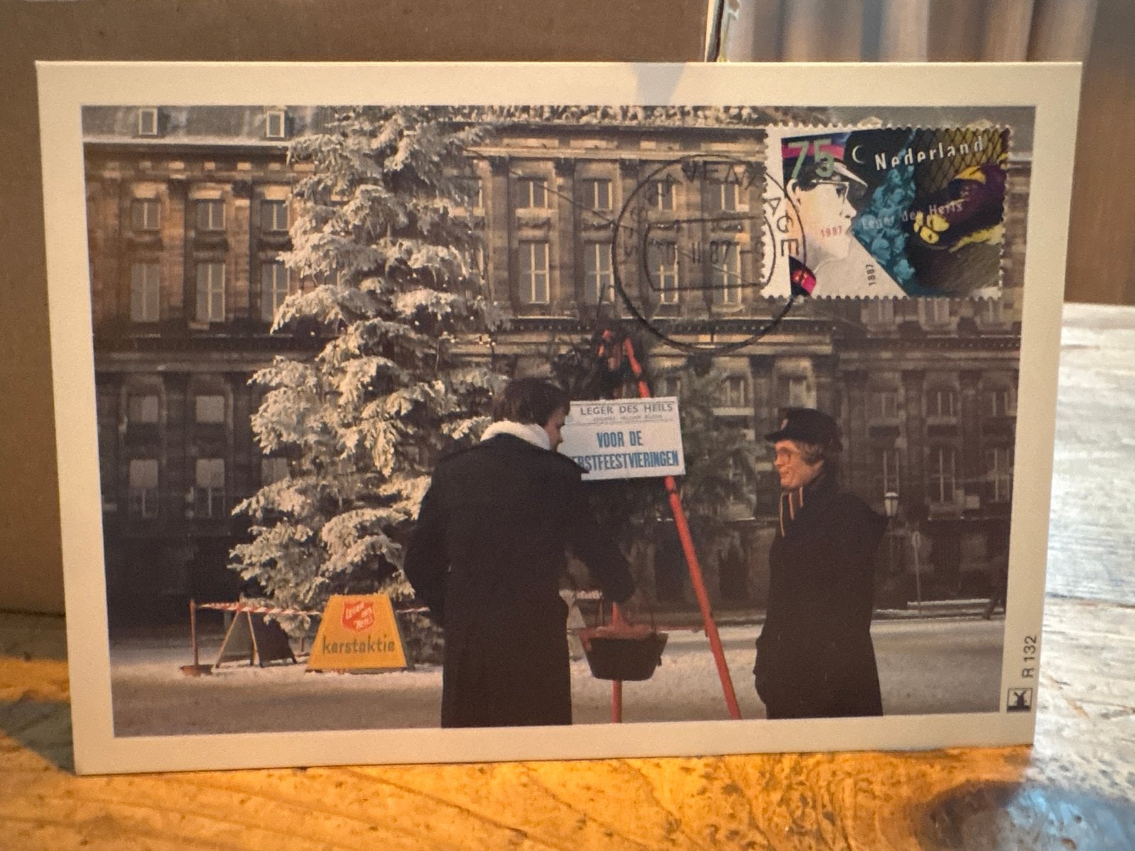 Leger des Heils Kerstkaart 1987 - 100 Jaar in Nederland, Verzamelen, Ophalen of Verzenden, 1980 tot heden, Gelopen, Feest(dag)