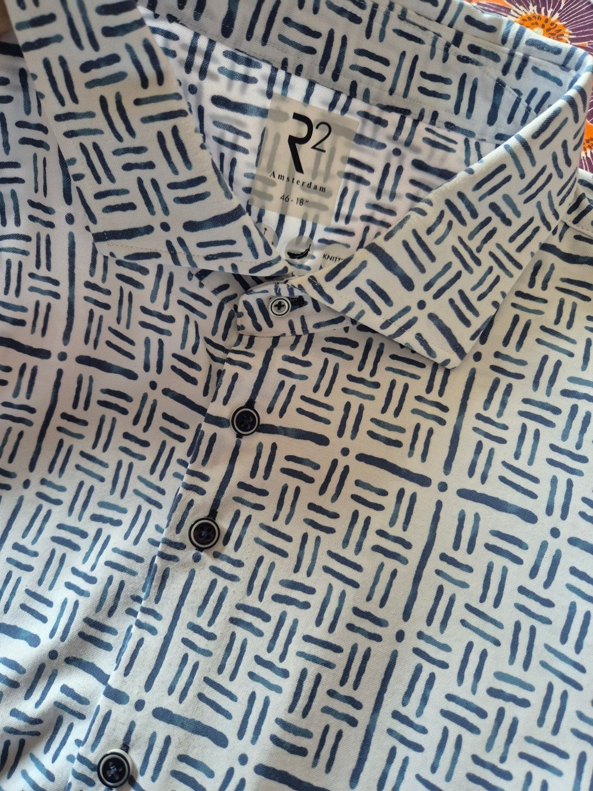 R2 Amsterdam blouse overhemd Wit met prints Maat XXXL 46, Overhemd, Verzenden, ., Wit