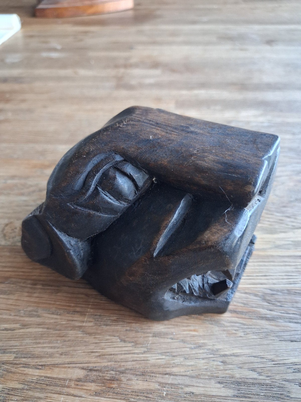 Houten sculptuur, kop panter, Ophalen of Verzenden