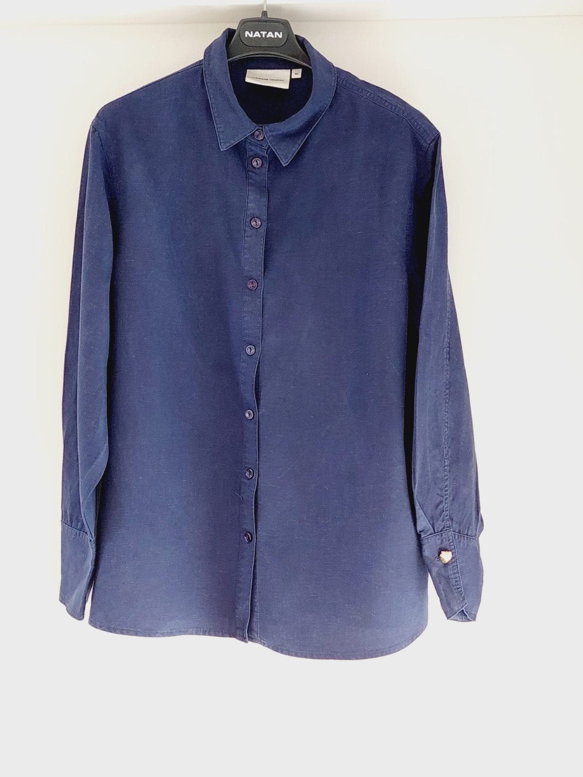 Fabienne Chapot Tony Blouse - Donkerblauw met aardbei knopen, Kleding | Dames, Blauw, Ophalen of Verzenden, Zo goed als nieuw