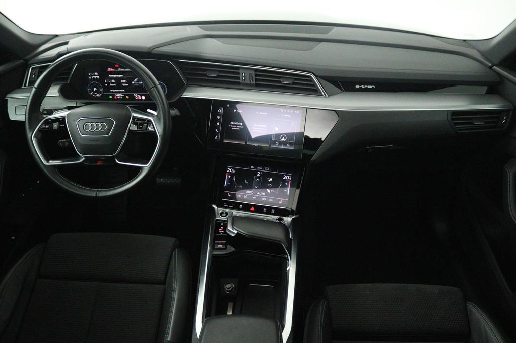 Audi E-tron Sportback 50 quattro S edition 71 kWh 93% SOH (P, Automaat, Zwart, 71 kWh, Zwart