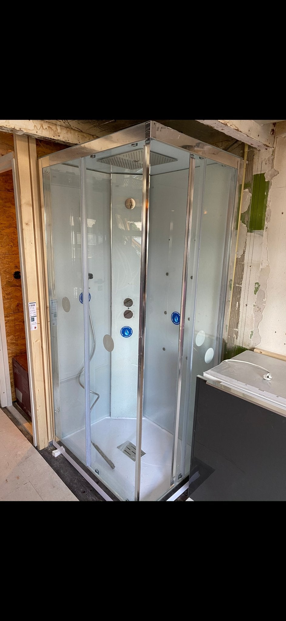 Complete douchecabine met hydromassage en regendouche, Ophalen of Verzenden, Nieuw, Glas, Douche
