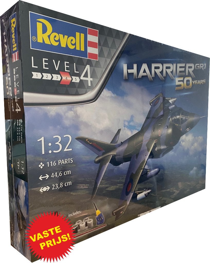 Harrier GR.1 50 Years Anniversary Comple (Revell 05690) 1/32, Revell, Nieuw, Ophalen of Verzenden, Groter dan 1:72
