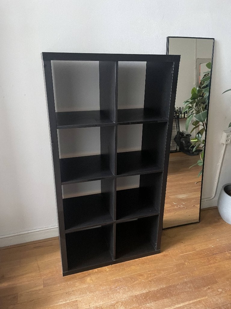 IKEA Kallax kast zwart met 8 vakken, Ophalen, 50 tot 100 cm, Zo goed als nieuw, Minder dan 100 cm