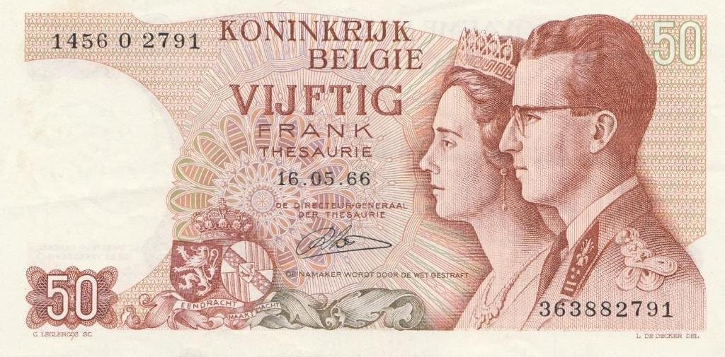 Belgie 50 Frank 16.05.1966, Ophalen of Verzenden, Los biljet