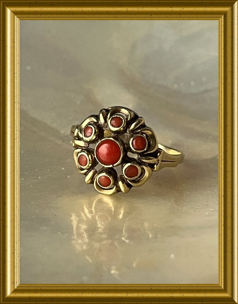 Oude 14 karaat gouden (585) ring, Ophalen of Verzenden, Goud, Ring