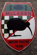 Mc Claren motor racing team emaillen reclame decoratie bord, Ophalen of Verzenden, Zo goed als nieuw, Reclamebord
