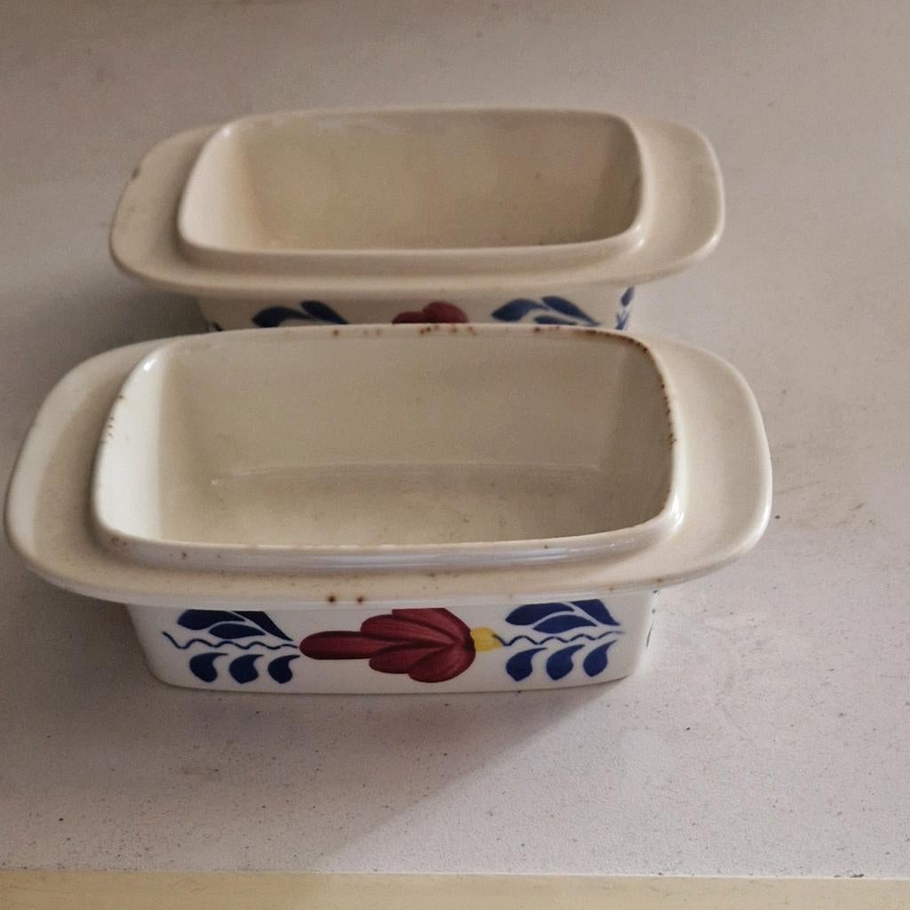 2 x botervlootjes boerenbont, Ophalen of Verzenden