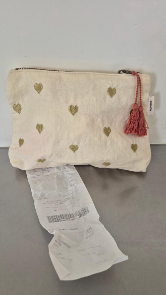 Nieuw! Sissy Boy toilettasje beige hartjes katoen, Gehele gezicht, Beige, Nieuw, Ophalen of Verzenden