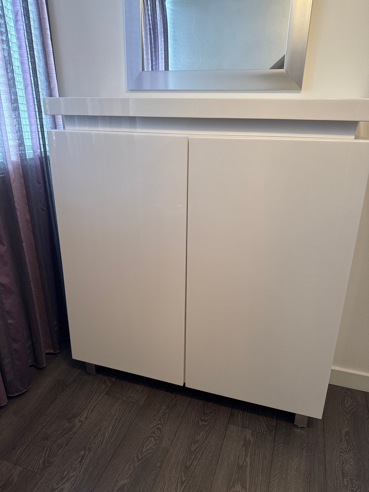 Hoogglans wit dressoir / schoenenkast  - 111x38x126cm, Ophalen, Gebruikt