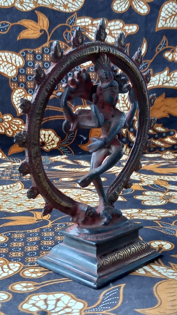Mooi antiek brons beeldje uit India van Shiva 18,8 cm., India, Handgemaakt, Ophalen of Verzenden, Meerkleurig