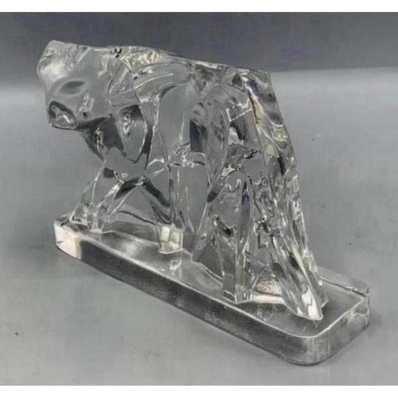 Baccarat Crystal Art Deco-sculptuur Kristal tijger Chevalier, Ophalen of Verzenden