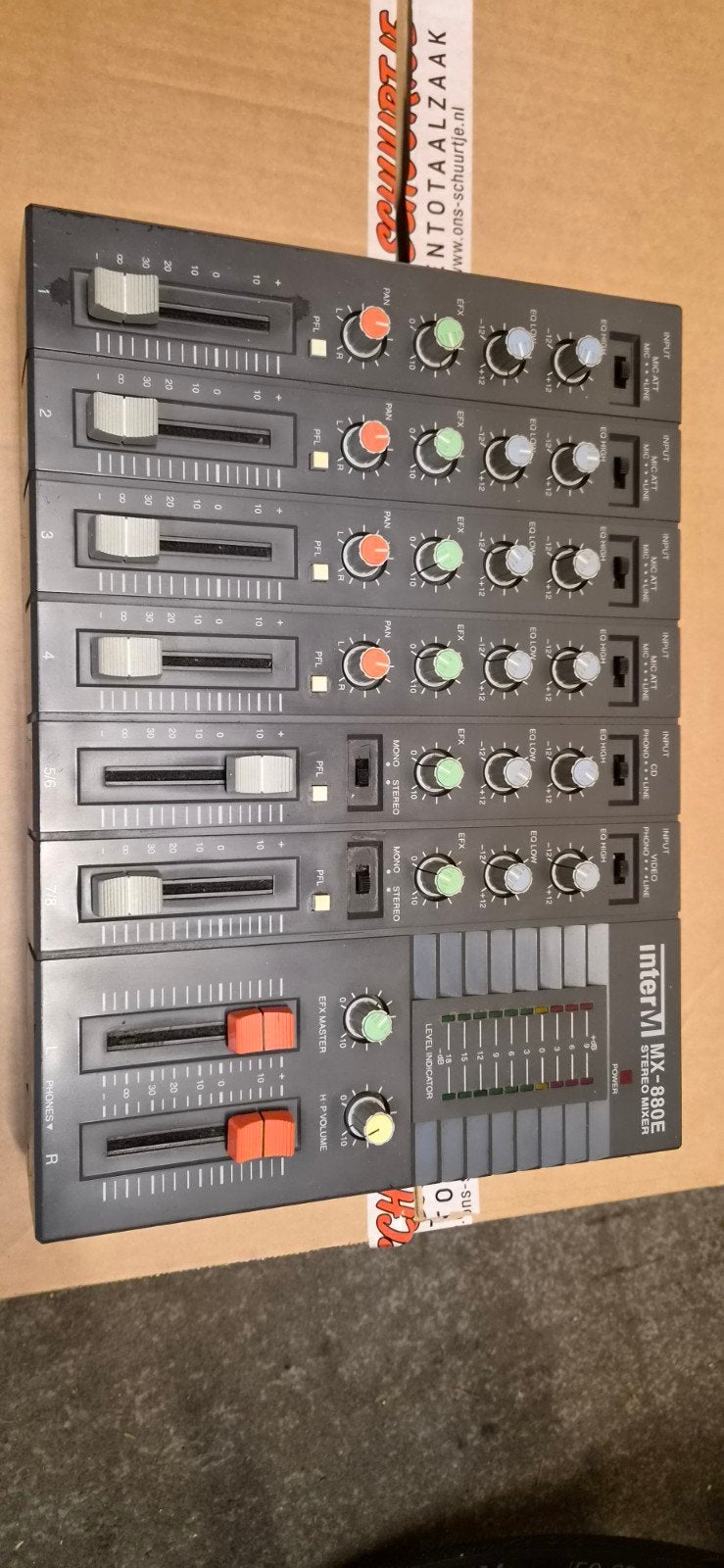 Inkel ( MX-880E stereo mixer / 8-kanaals analoge mengtafel, Muziek en Instrumenten, Mengpanelen, Ophalen, Gebruikt