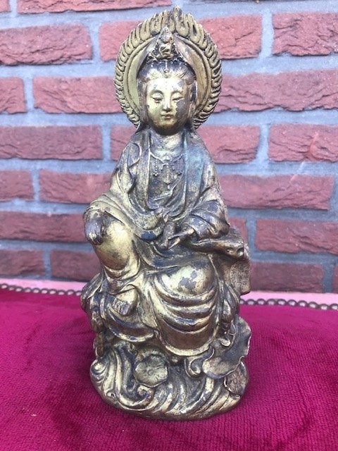 oud tempelbeeld van Kwanjin/ Guanyin, brons, Ophalen of Verzenden, Brons