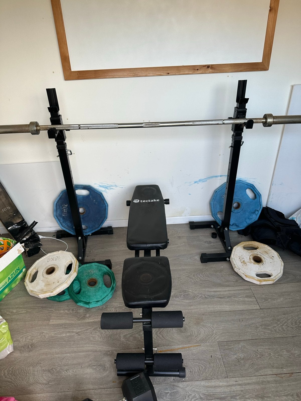 Complete Fitness Set: Bank, Halters, Gewichten & Meer, Ophalen, Gebruikt, Armen, Fitnessbank