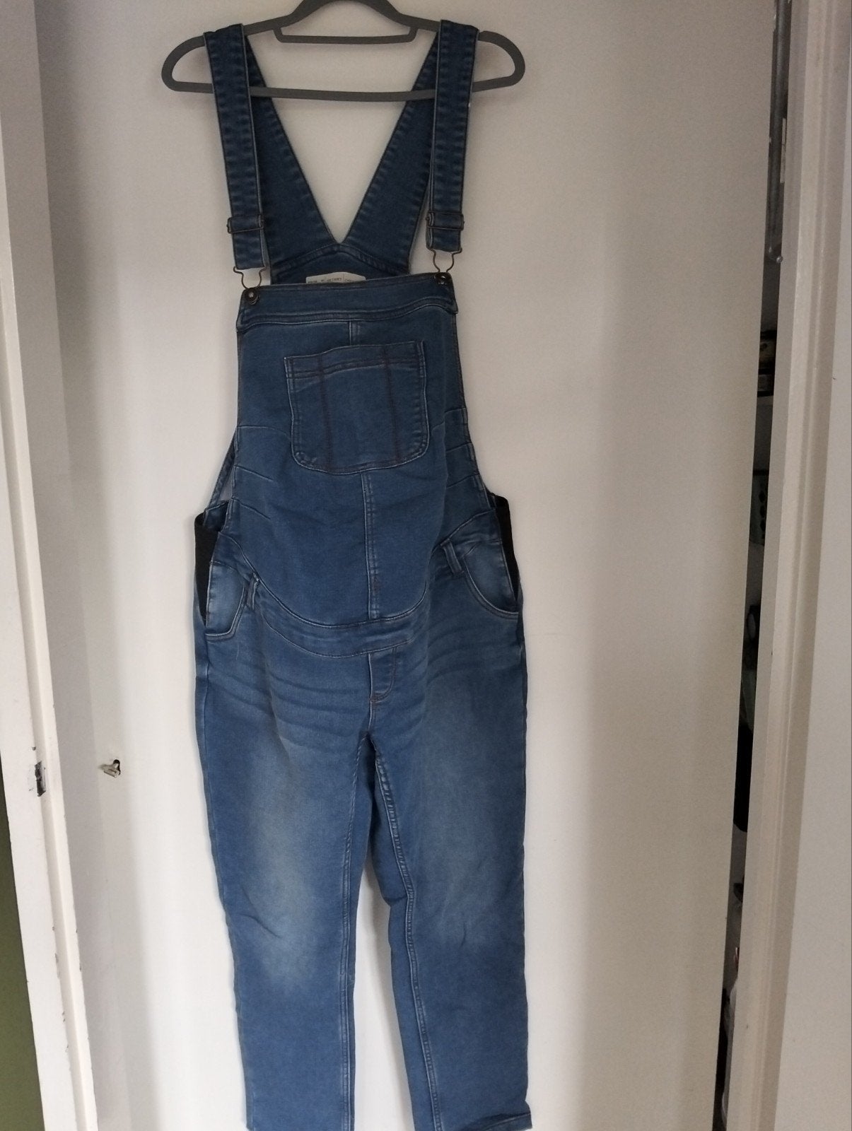 zwangerschaps tuin broek, Blauw, Maat 46/48 (XL) of groter, Ophalen of Verzenden, Zo goed als nieuw