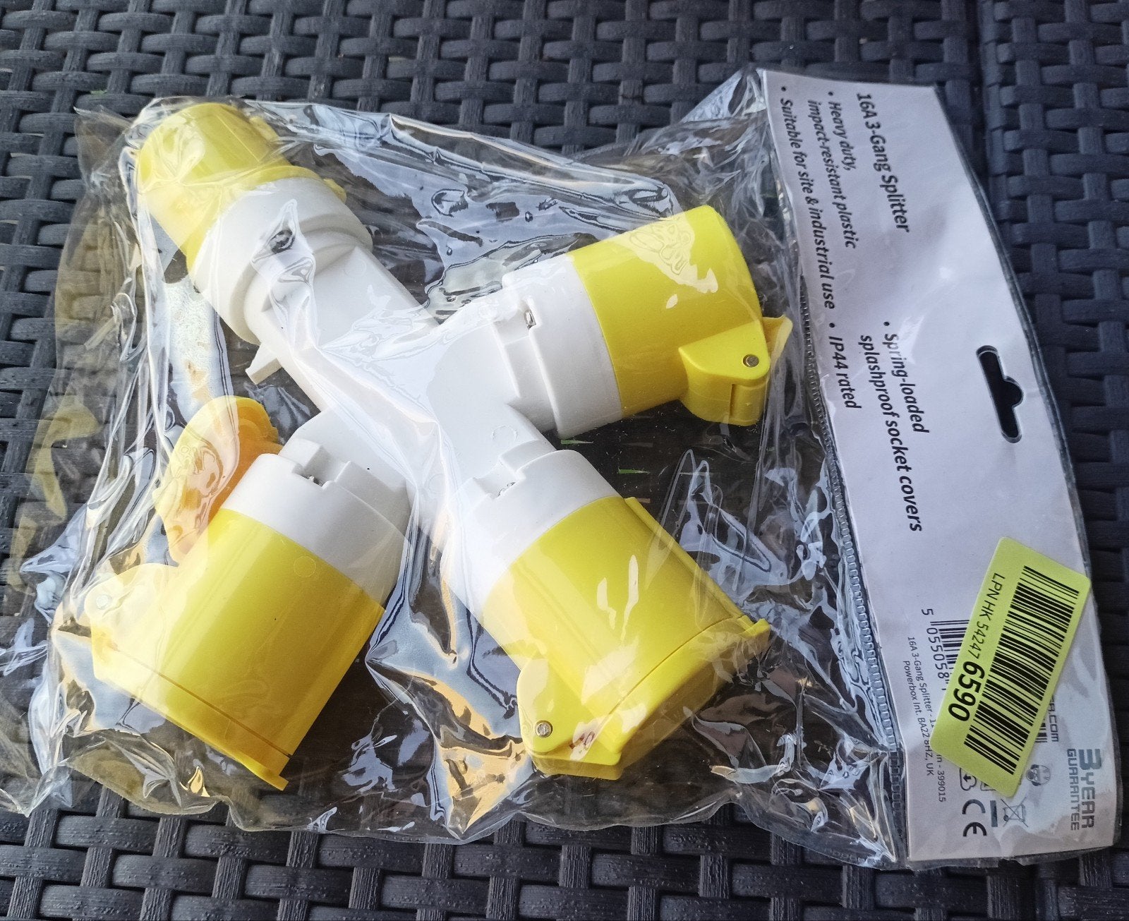 PowerMaster 16A 3-weg splitter 110V 3-pins, Ophalen of Verzenden