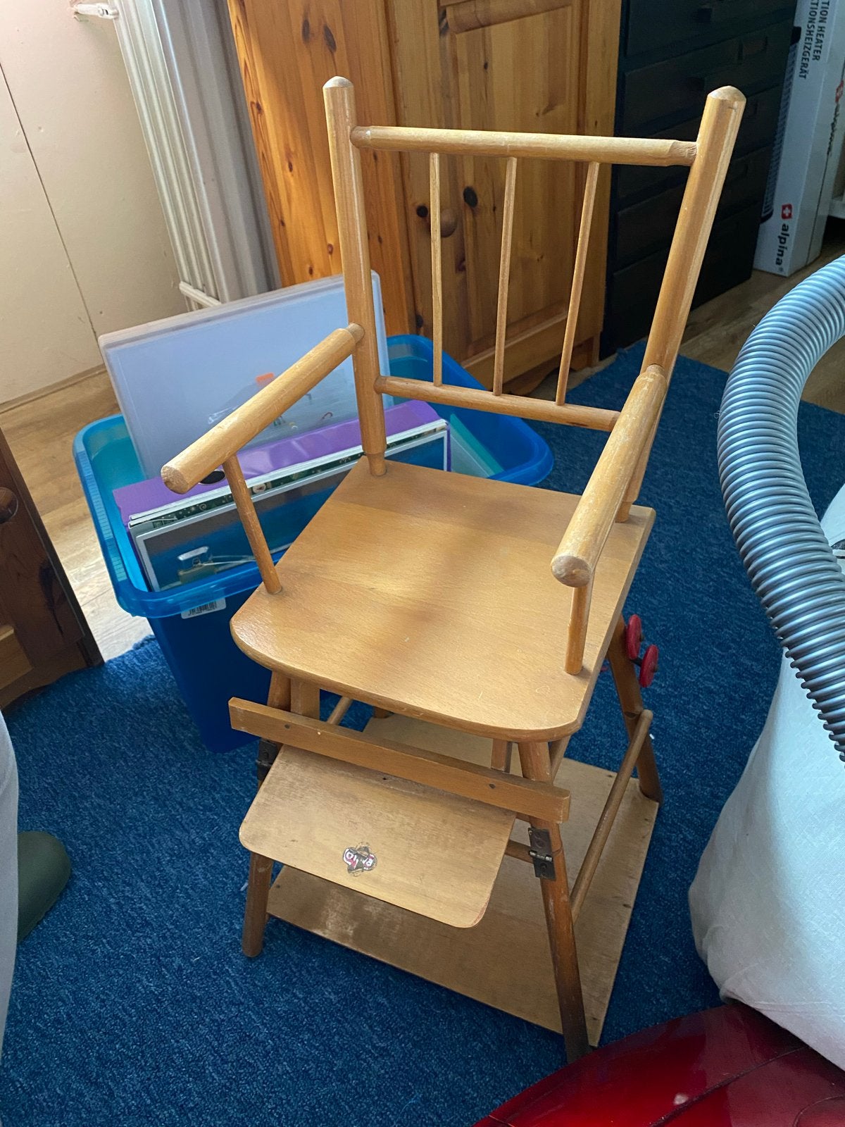 Vintage houten poppen kinderstoel, Ophalen, Gebruikt, Babypop