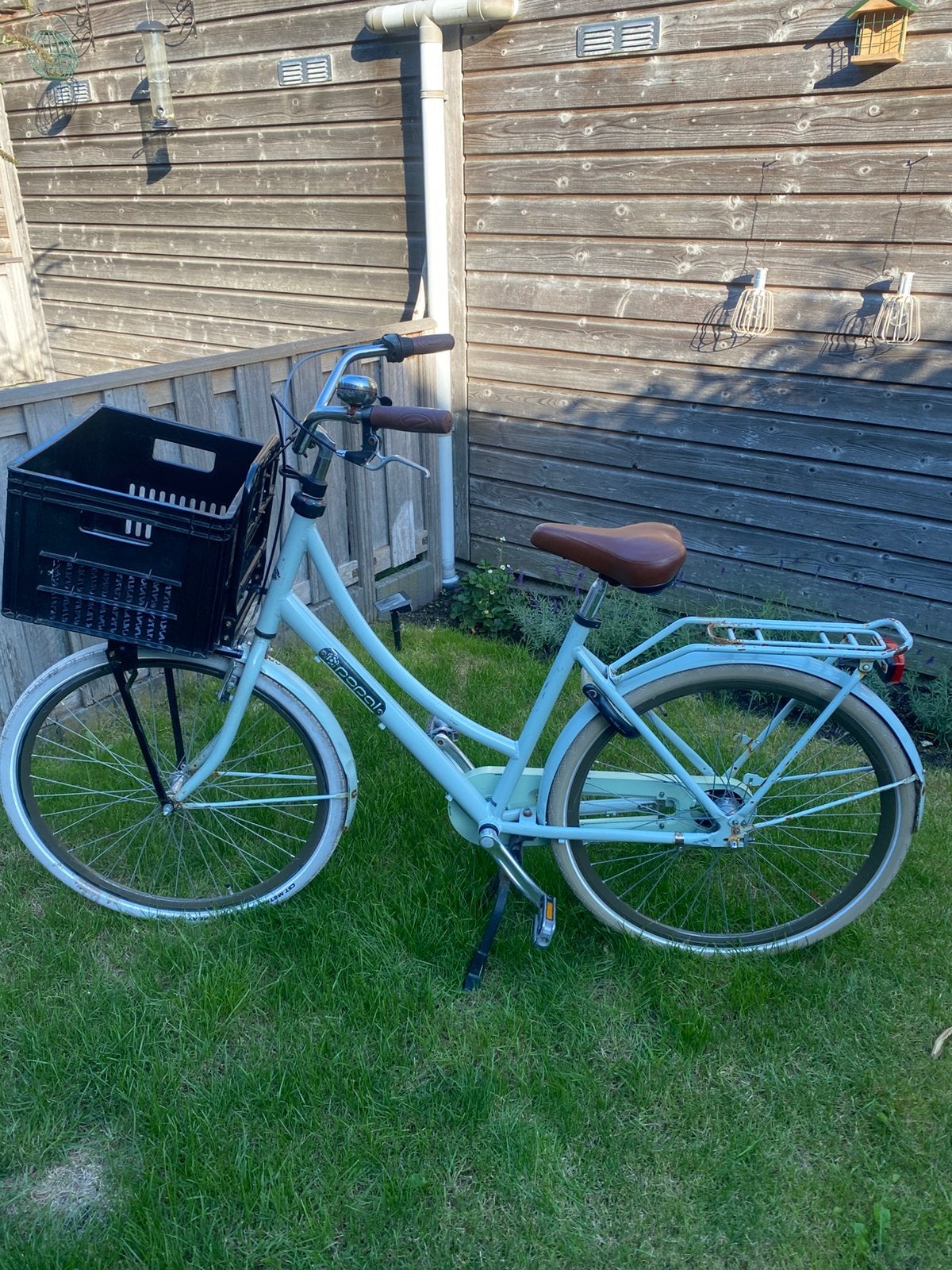 Popal damesfiets met krat, stuurslot en bagagedrager, Ophalen, Terugtraprem, Gebruikt, Versnellingen