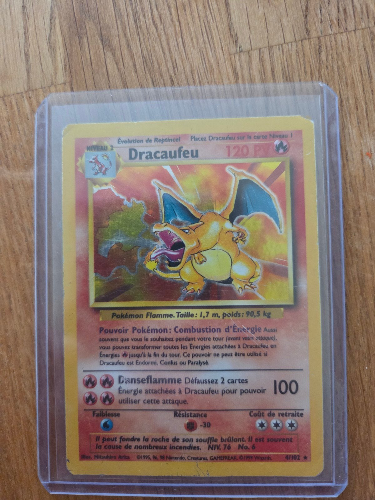 Franse Charizard Pokémon kaart - Gebruikt, Ophalen of Verzenden, Gebruikt, Losse kaart