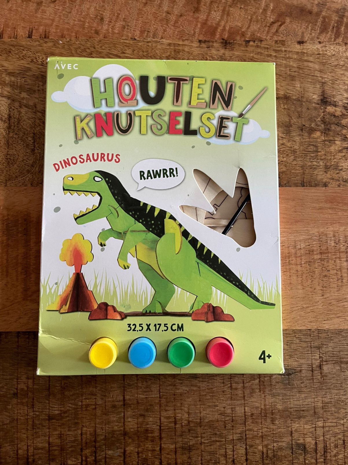 Houten knutsel set dino, Ophalen of Verzenden, Zo goed als nieuw