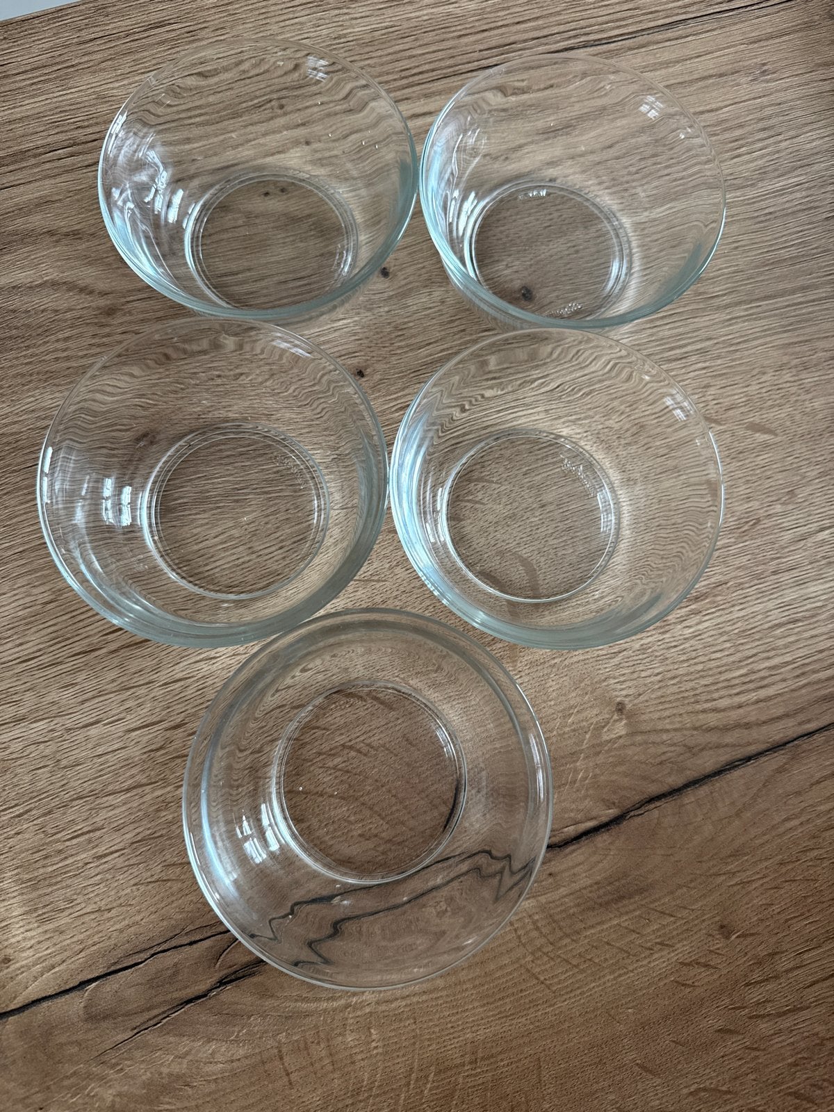 Set van 5 glazen schaaltjes - Italiaans design, Ophalen of Verzenden, Zo goed als nieuw, Glas