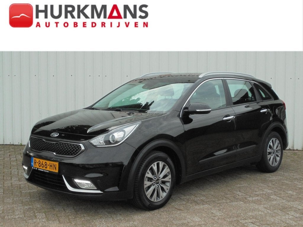 Kia Niro 1.6 GDi HYBRID AUTOMAAT 99.091 KM TOP ONDERHOUDEN, Auto's, Kia, Automaat, Gebruikt, Leder en Stof, Zwart