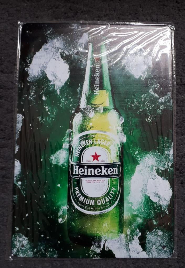 Heineken 20x30 cm Metalen Reclamebord, Verzamelen, Biermerken, Ophalen of Verzenden, Nieuw, Reclamebord, Plaat of Schild, Heineken