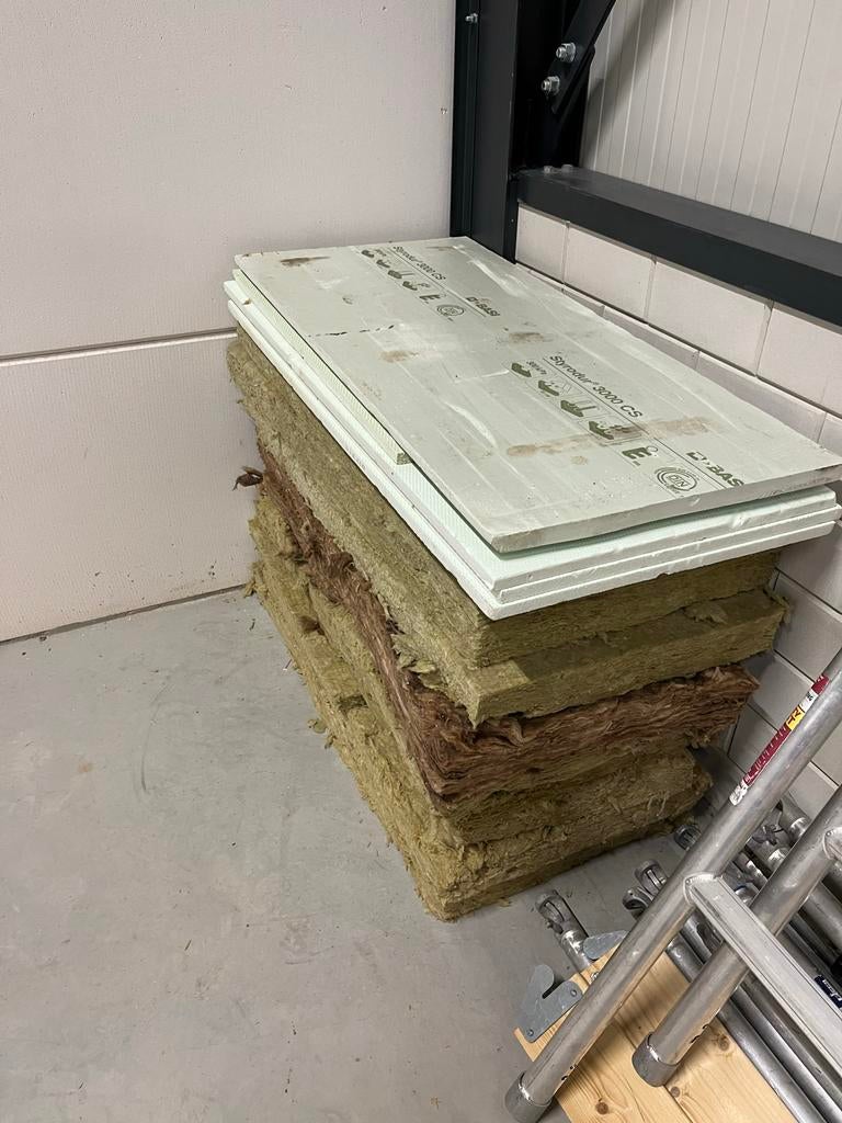 Restpartij isolatieplaten en steenwol, Gebruikt, Steenwol, Ophalen of Verzenden, Minder dan 5 m²