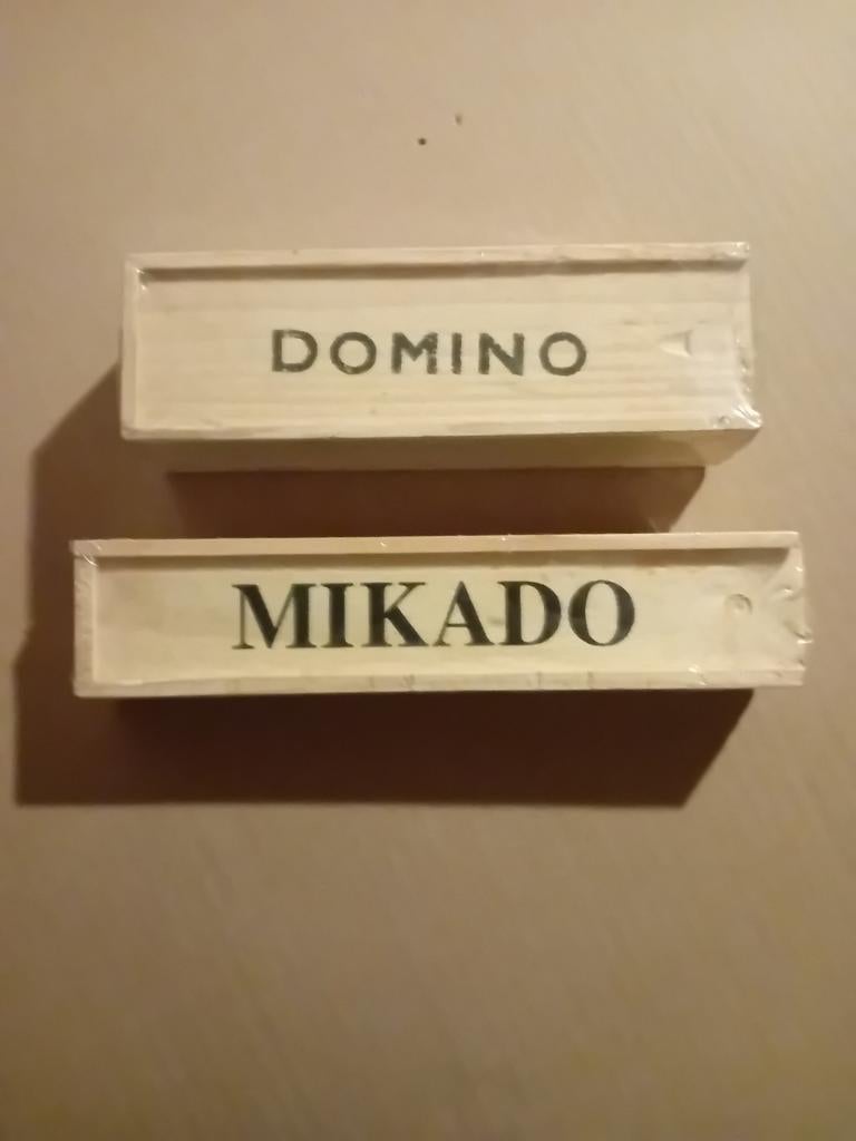 NIEUW mikado en domino in houten kistjes, Ophalen, 10 tot 50 stukjes, Nieuw