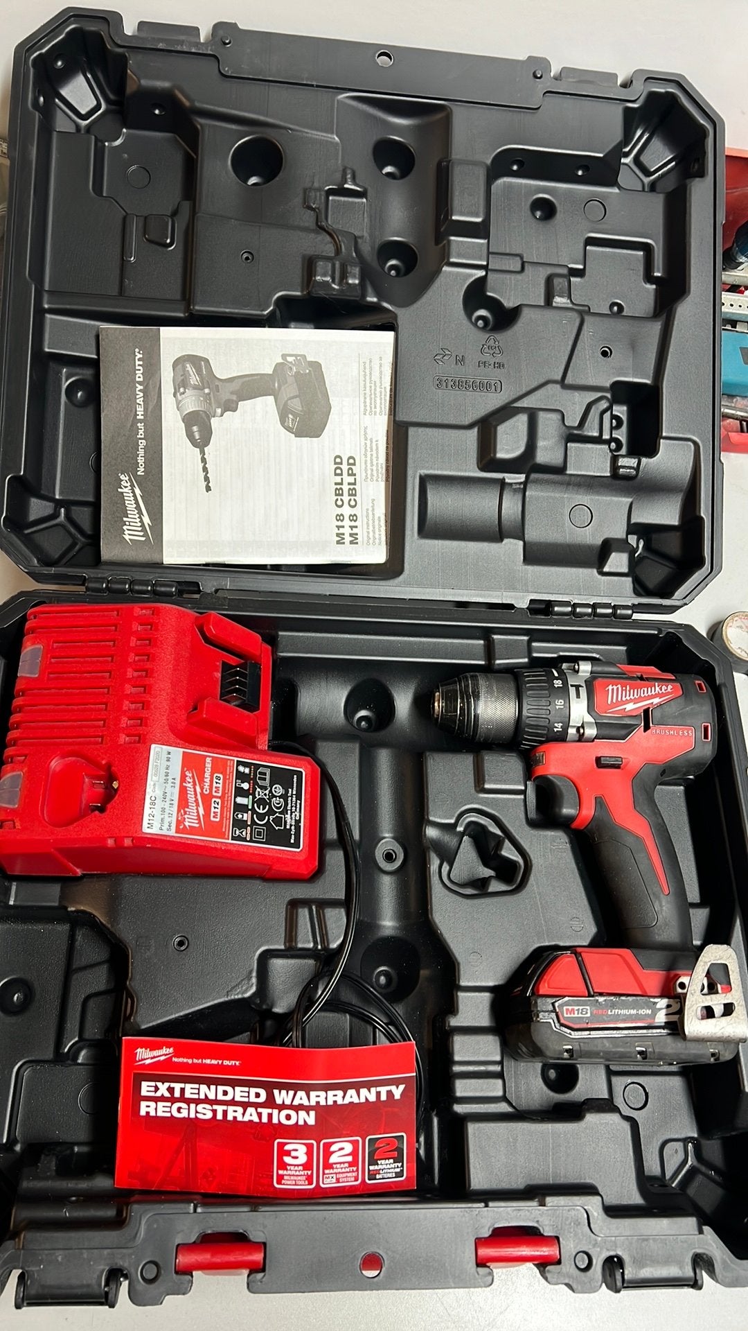 Milwaukee M18 CBLPD-Brushless (accu klopboormachine), Ophalen of Verzenden, Zo goed als nieuw, Boormachine