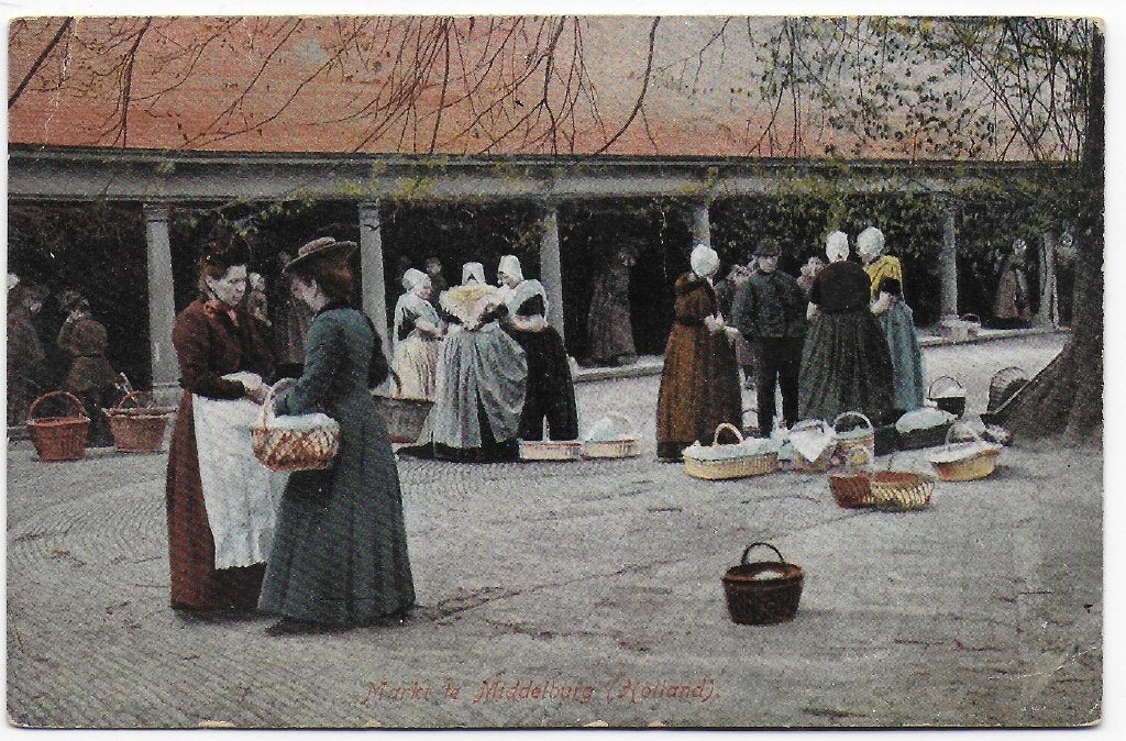 Middelburg Botermarkt Oude gelopen Ansichtkaart (B6424), Ophalen of Verzenden, 1960 tot 1980, Gelopen, Zeeland